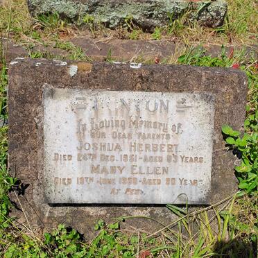 PONTON Joshua Herbert -1951 & Mary Ellen -1966