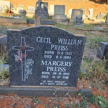 PREISS Cecil William 1921-1984 & Margery 1920-2012