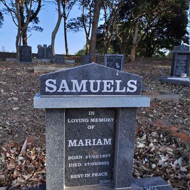 SAMUELS Mariam 1937-2022