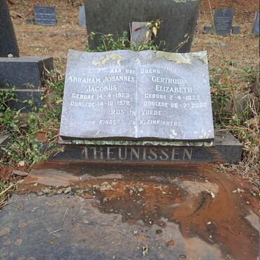 THEUNISSEN Abraham Johannes Jacobus 1923-1978 & Gertruida Elizabeth 1922--2000