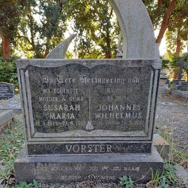 VORSTER Johannes Wilhelmus 1919-1997 & Susarah Maria 1923-1988