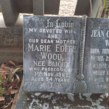 WOOD Marie Edith nee BIJOUX -1962