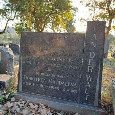 WALT Joseph Cornelis, van der 1917-1985 &  Dorothea Magdalena 1916-1998