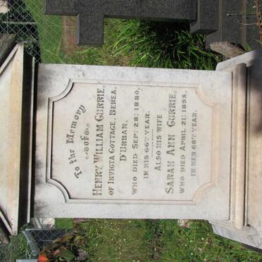 CURRIE Henry William -1880 &amp; Sarah Ann -1893