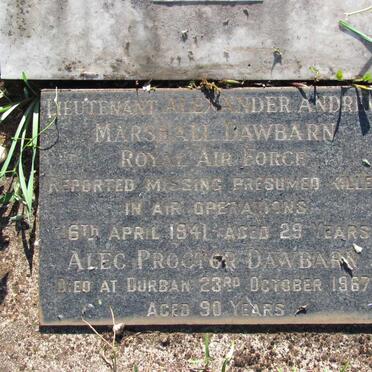 DAWBARN Alexander Andrew Marshall -1941 :: DAWBARN Alec Proctor -1967