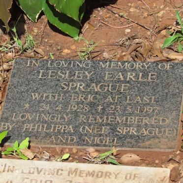 SPRAGUE Lesley Earle 1928-1997