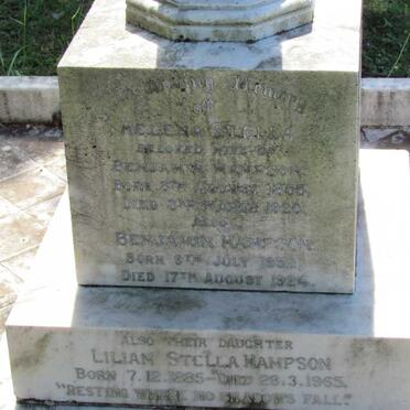 HAMPSON Benjamin 1852-1924 &amp; Helene Stella 1855-1920 :: HAMPSON Lilian Stella 1885-1965