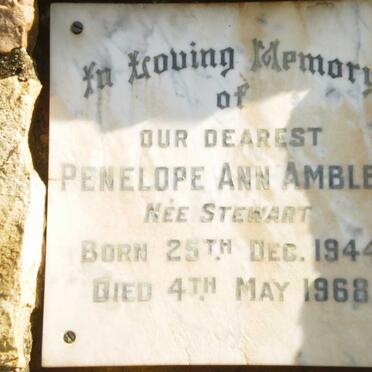 AMBLER Penelope Ann nee STEWART 1944-1968