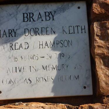 BRABY Mary Doreen Keith formerly READ nee HAMPSON 1905-1995