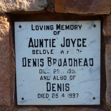 BROADHEAD Denis -1997 &amp; Joyce -1991