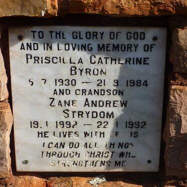 BYRON Priscilla Catherine 1930-1984 :: STRYDOM Zane Andrew 1992-1992