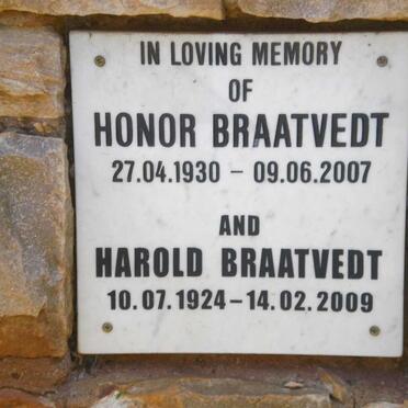 BRAATVEDT Harold 1924-2009 &amp; Honor 1930-2007