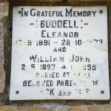 BUDDELL William John 1893-1955 &amp; Eleanor 1891-1973