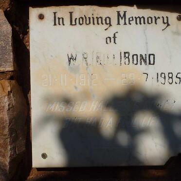 BOND W.R. 1912-1985