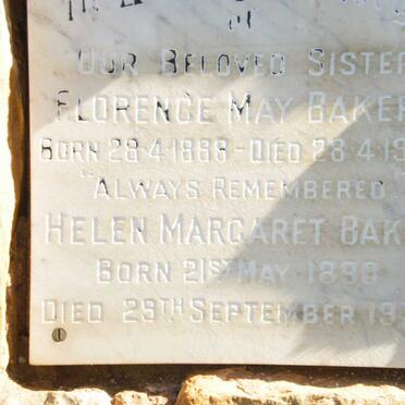 BAKER Florence May 1888-1973 :: BAKER Helen Margaret 1890-1975