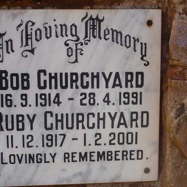 CHURCHYARD Bob 1914-1991 &amp; Ruby 1917-2001