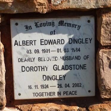 DINGLEY Albert Edward 1901-1984 &amp; Dorothy Gladstone 1924-2002