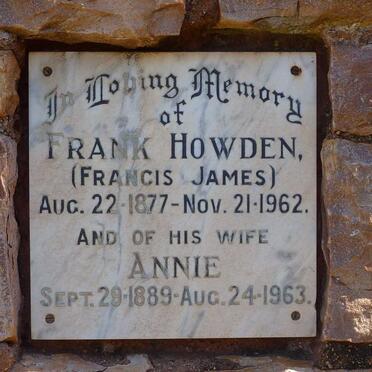 HOWDEN Francis James 1877-1962 &amp; Annie 1889-1963 