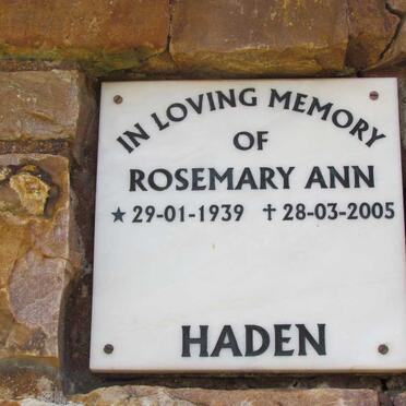 HADEN Rosemary Ann 1939-2005