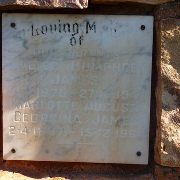 JAMES Walter Hymphrey 1878-1943 &amp; Charlotte Augusta Georgina 1887-1960