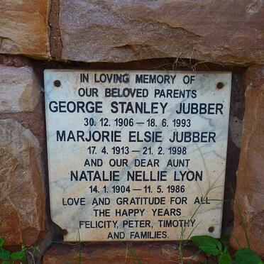 JUBBER George Stanley 1906-1993 &amp; Marjorie Elsie 1913-1998 :: LYON Natalie Nellie 1904-1986