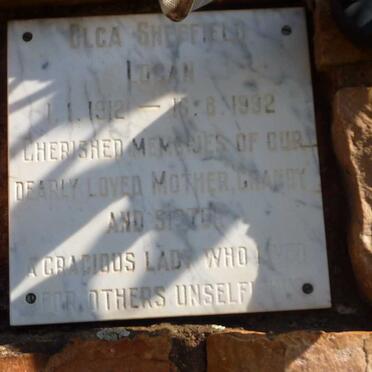 LOGAN Olga Sheffield 1912-1992