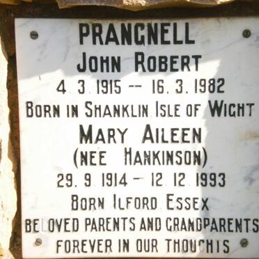PRANGNELL John Robert 1915-1982 &amp; Mary Aileen HANKINSON 1914-1993