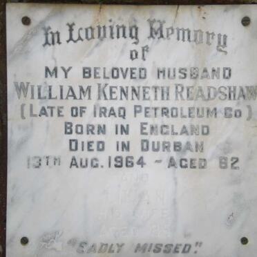 READSHAW William Kenneth -1964