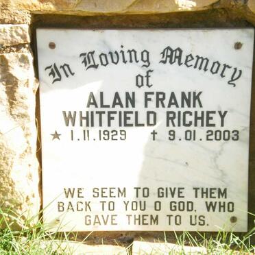 RICHEY Alan Frank Whitfield 1929-2003