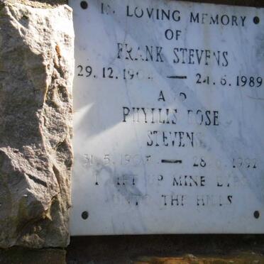 STEVENS Frank 1904-1989 &amp; Phyllis Rose 1907-1992