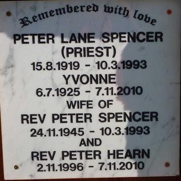 SPENCER Peter Lane 1919-1993 &amp; Yvonne 1925-2010 :: SPENCER ? 1945-1993 :: HEARN 1996-2010
