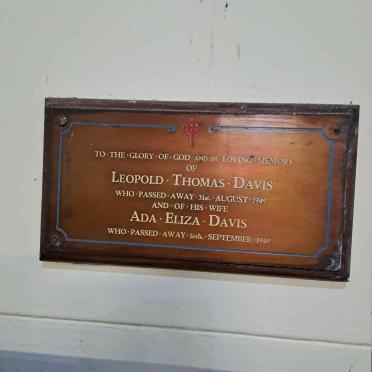 DAVIS Leopold Thomas -1949 & Ada Eliza -1949