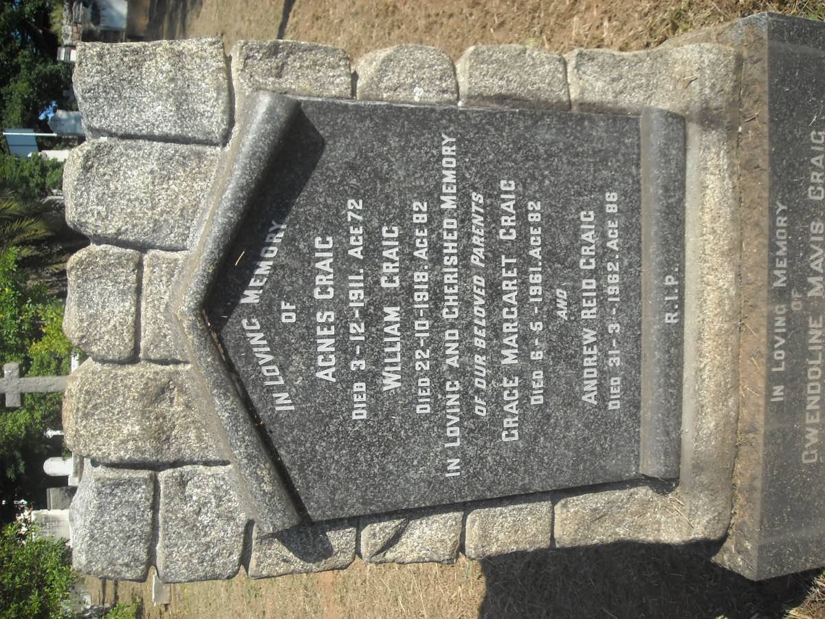 CRAIG William -1918 &amp; Agnes -1911 :: CRAIG Andrew Reid -1962 &amp; Grace Margaret -1961