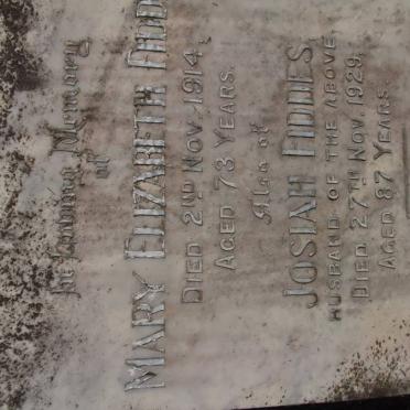 FIDDES Josiah -1929 &amp; Mary Elizabeth -1914