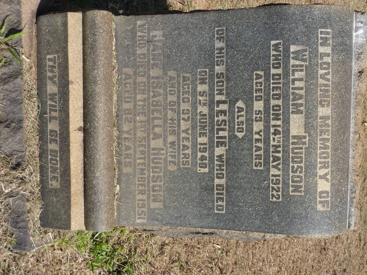 HUDSON William -1922 &amp; Jane Isabella -1951 :: HUDSON Leslie 1940