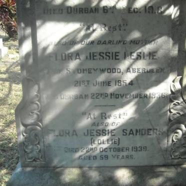 LESLIE Andrew Davidson 1851-1916 &amp; Flora Jessie 1854-1936 :: LESLIE Andrew Davidson -1956 &amp; Edith Victoria 19??