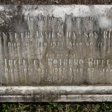 RIPLEY Kenneth James Dawson -1933 &amp; Treleven Rothero -1957 