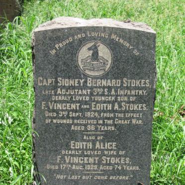 STOKES Sidney Bernard -1924 :: STOKES Edith Alice -1929