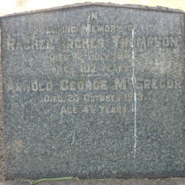THOMPSON Rachel Archer :: McGREGOR Arnold George -19?3