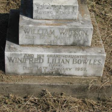 WATSON William -1900 :: BOWLES Winifred Lilian -1959