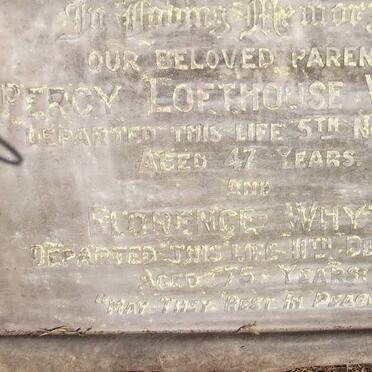 WHYTE Percy Lofthouse -1927 &amp; Florence -1958 :: WHYTE Kenneth Guy 1910-1975