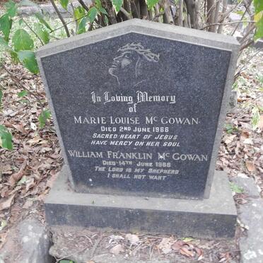 McGOWAN William Franklin -1968 &amp; Marie Louise -1966
