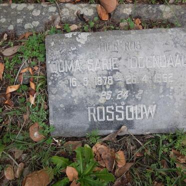 ROSSOUW Susarah Catharina previously ODENDAAL nee VILJOEN 1878-1962