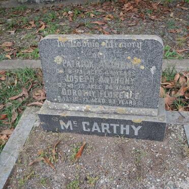 McCARTHY Joseph Anthony -1973 &amp; Dorothy Florence GIBBS -1973 :: McCARTHY Patrick Anthony -1973