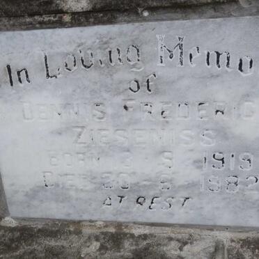 ZIESENISS Dennis Frederick 1919-1982