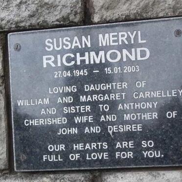 RICHMOND Susan Meryl nee CARNELLEY 1945-2003