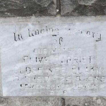 CLOSE Olive Harriet nee BLAKY 1917-1989