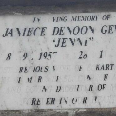 GEVERS Janiece Denoon 1957-1993