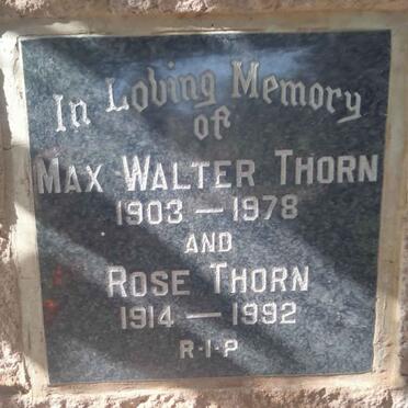 THORN Max Walter 1903-1978 & Rose 1914-1992
