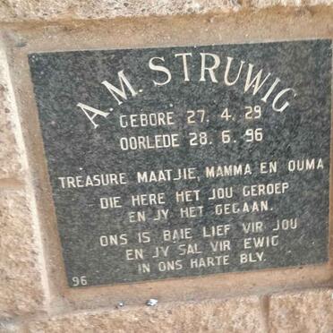 STRUWIG A.M. 1929-1996